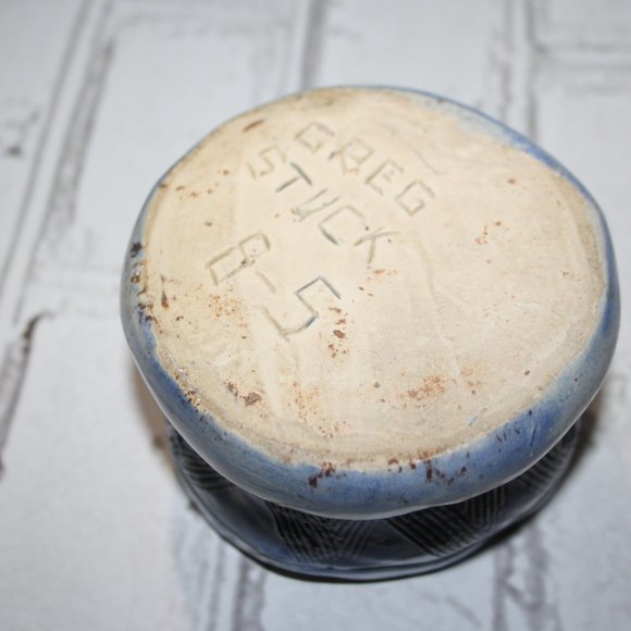 🌀 Handmade Blue Pottery Trinket Dish · 3.5" x 2" - Picture 2 of 4